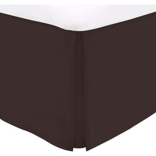 Pleated Crib Skirt; 100% Egyption Cotton and 800 TC Nursery Crib Bedding Skirt for Baby Boys and Girls; Crib Bed Skirt With Split Corners for Easy On and Off, 14 Inch Drop Chocolate Solid