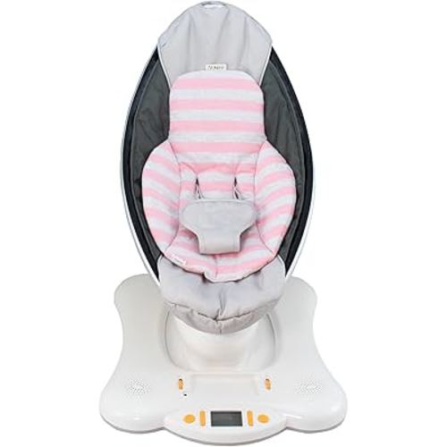 Jyoko Kids Newborn Insert Compatible with 4moms RockaRoo and MamaRoo Baby Swing, Reversible Cotton Fabric, Head and Body Support, Perfect for Infant Comfort and Safety (Pink Island)
