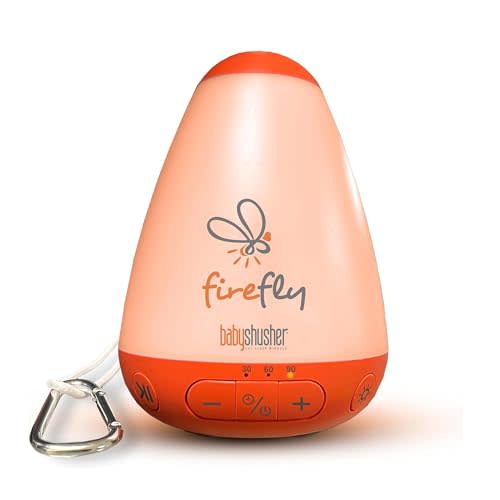Baby Shusher Firefly Baby Soother for Crying Babies with Nightlight - White Noise Sound Machine, Baby Soother for Sleeping, Newborn Essentials for Crib, USB Rechargeable - 1 Count