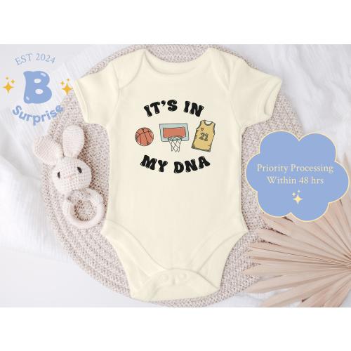 Basketball “It’s in My DNA” Baby Onesie® - Natural Cotton Bodysuit