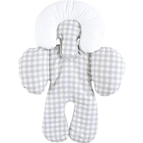Hudson Baby Unisex Baby Car Seat Body Support Insert, Gray Gingham, One Size