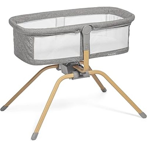 Baby Bassinet with Rocking/Gliding, Portable Bedside Sleeper for Baby with Foam Mattress, Baby Bedside Crib for Newborns and Infants with Carrybag (Dark Grey)