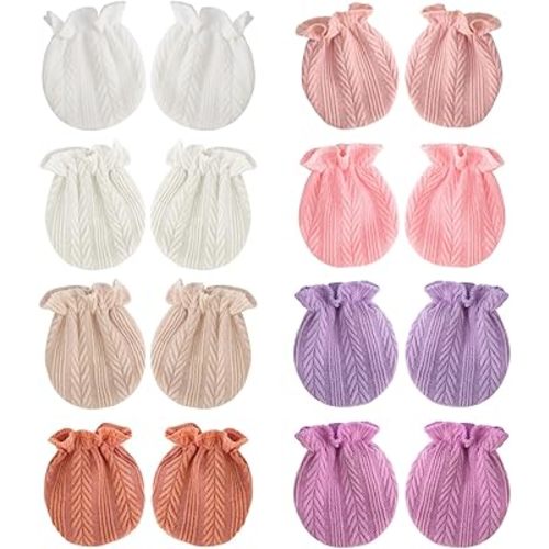 Gants anti-griffures DRESHOW pour nouveau-né, bébé et tout-petit, en coton, avec poignet élastique, hypoallergéniques, pour garçons et filles de 0 à 6 mois, Taille unique