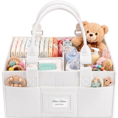 Baby Diaper Caddy Organizer, Collapsible Nursery Storage Basket