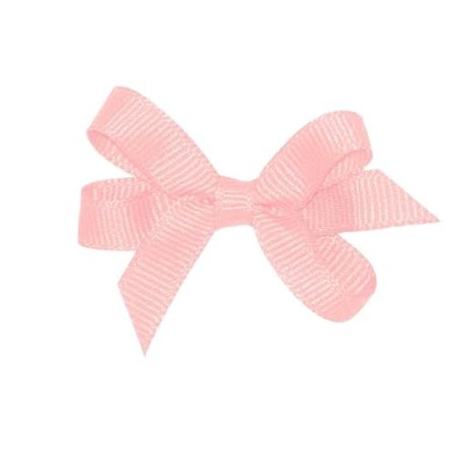 Wee Ones Girls' Classic Grosgrain Hair Bows with Plain Wrap Center, No-Slip Hair Clip, Handmade, Antique White, Baby