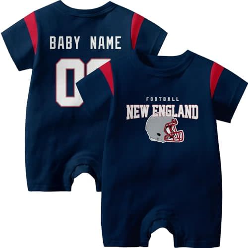 KREDE Baby Clothes Unisex Baby Rompers Bodysuit Custom Name Number for Boys