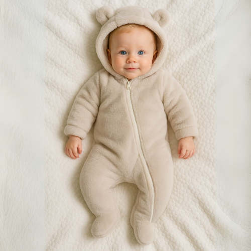 Warm Bear Hood Baby Overall Snowsuit