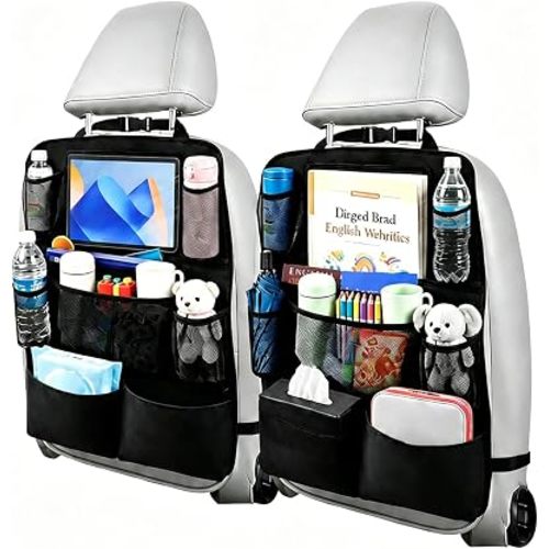 2 Pack Backseat Car Organizer - Behind the Seat Organizer with 9 Pockets