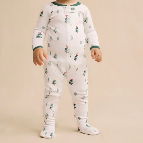 LAKE | Baby | Pima Cotton Pajamas | Night Before Christmas Baby Sleeper