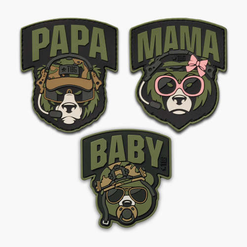 Bear Family Patch Bundle - Quality PVC Patches – Tactical Baby Gear