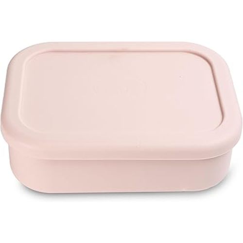 Ullabelle Leak Proof Bento Box Food-Grade Silicone Bento, BPA, Phthalate, Lead, & PVC Free - Bento Lunch Box for Daycare, Kids, & Adults - Leak Resistant Sets With Lids Snack Box Container (Peach)