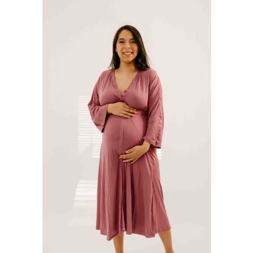 Amelia Labor & Postpartum Gown in Dusty Rose – Lila