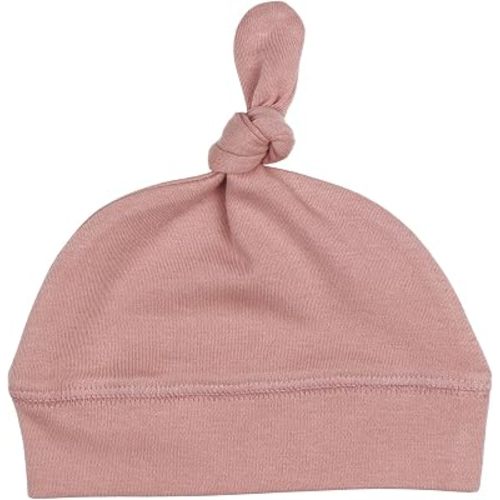 L'ovedbaby Unisex Baby Organic Cotton Knotted Hat, GOTS Certified, Adjustable Top Knot Beanie for Newborns and Infants, Mauve