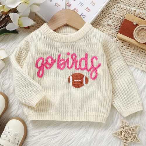 Personalized Go Birds Baby Sweater|Hand Knit Super Bowl&Christmas Gift|Philadelphia Eagles Football Outfit for Newborn Infant Toddler