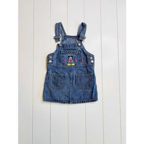 Vintage Mickey and Co Minnie Mouse Denim Jean Overall Dress, Vintage Minnie Dress, Vintage Mickey, Vintage Disney, Y2K Kids Clothes, 4-5T