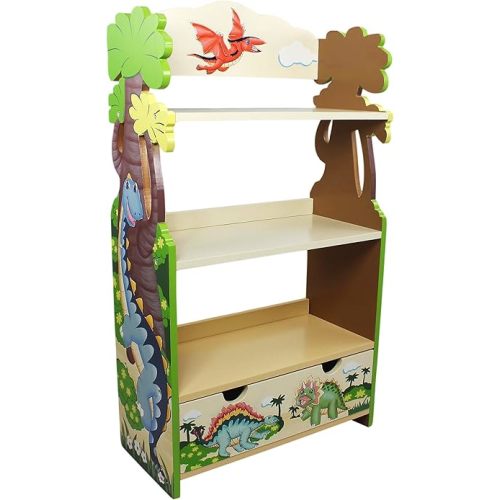Fantasy Fields Dinosaur Kingdom Bookshelf with Storage Drawer, Multi