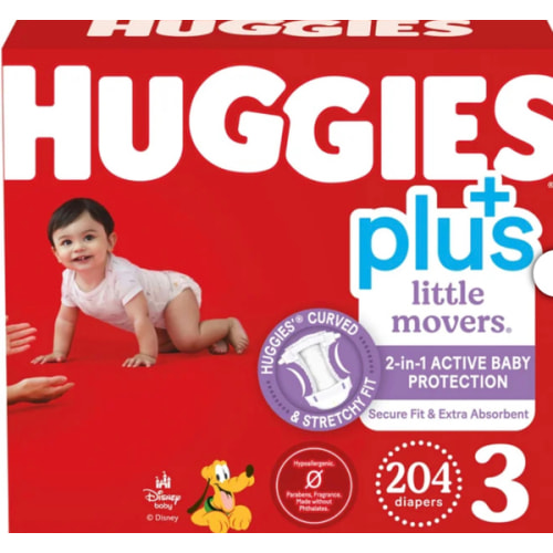 Huggies Plus Diapers Size 3, 204-count | Costco