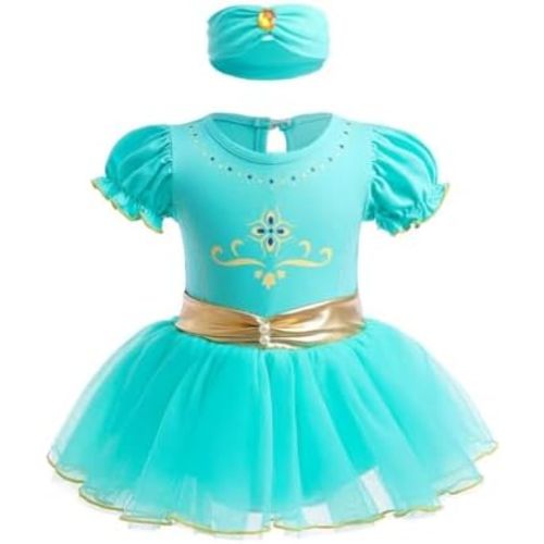 Dressy Daisy Infant Baby Girl Princess Onesie Romper Fancy Dress Costume Halloween Birthday Bodysuit Outfit with Headband