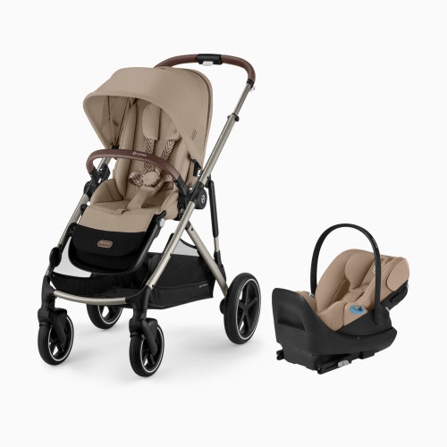 Cybex Gazelle S Stroller + Cloud G Pro Travel System - Taupe Frame/Almond Beige