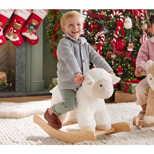 Lamb Critter Plush Nursery Rocker