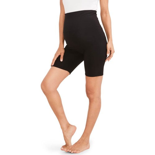Maternity The Ultimate Over the Bump Maternity Bike Shorts, Medium, Black