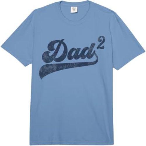 Dad2 Dad Squared Gifts Father Of Two Daddy 2 Second Time Dad Comfort Colors Adult Heavyweight T-shirt