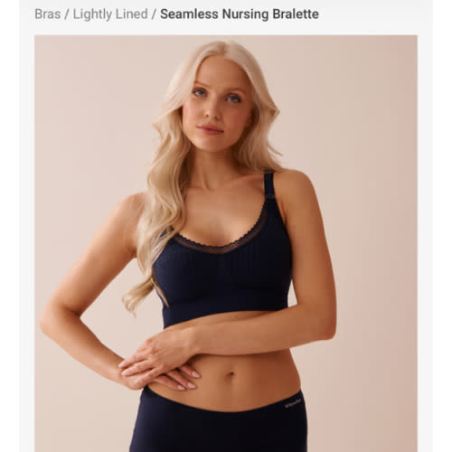 Size L - Seamless Nursing Bralette - Navy Blue | la Vie en Rose