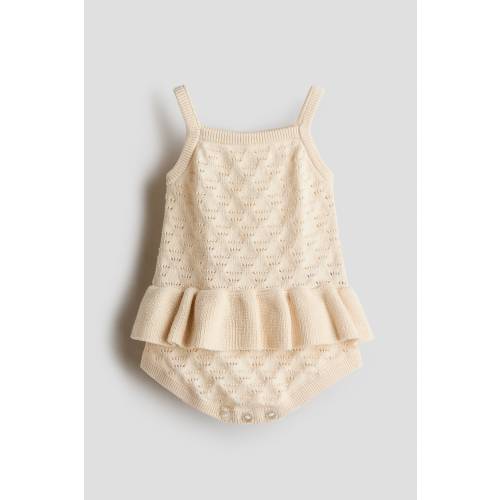 POINTELLE-KNIT COTTON ROMPER SUIT