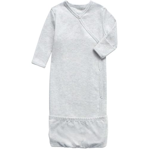 O2 BABY 100% Organic Cotton Kimono Gown with Mittens & Fold-Over Pouch
