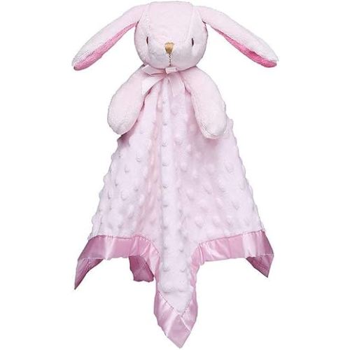 Pro Goleem Loveys for Babies Bunny Security Blanket Baby Girl Gifts Newborn Soft Pink Lovie for Infant and Toddler Snuggle Toy Stuffed Animal, Pink 16 Inch