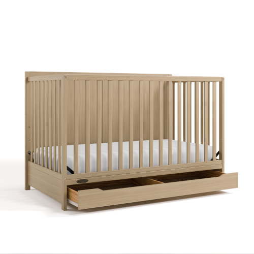 Graco Melrose 5-in-1 Convertible Baby Crib with Drawer, Driftwood