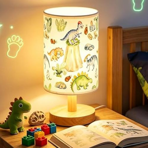 Dinosaur Kids Dimmable LED Nightstand Lamp for Boys Bedroom Nursery Desk