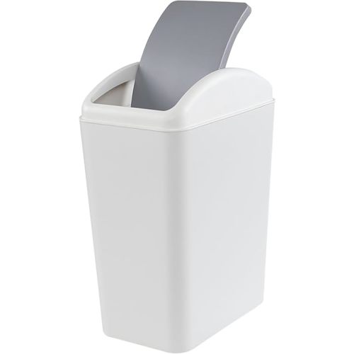 4.5 Gallon Swing Top Trash Can, Plastic Garbage Can with Swing Lid (Gray)