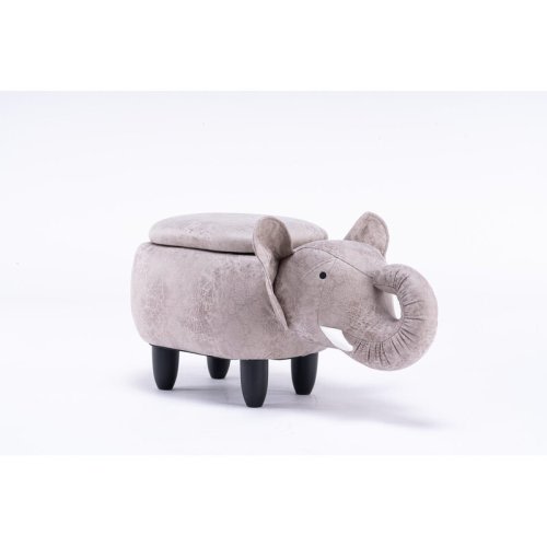 Zoomie Kids Bough 15.75" Wide Faux Leather Elephant Storage Ottoman | Wayfair