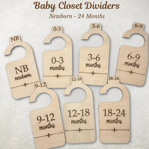 Baby Closet Dividers Newborn to 24 Months | Wooden Nursery Closet Dividers | Baby Clothing Organizer | Baby Shower Gift