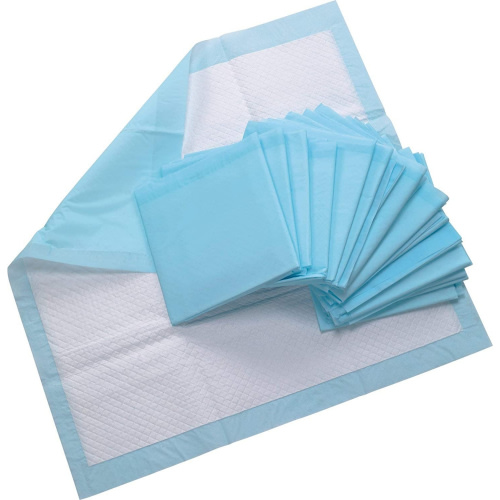 Healthline (Chux) Disposable Underpads Large 23 x 36, Waterproof Highly Absorbent Blue Bed Pads for Adults, Children, and Pets (50/Pack) plus Hand Sanitizing Wipes