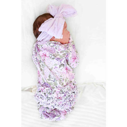 Ruffle Zipper Footie | Lavender Lullaby