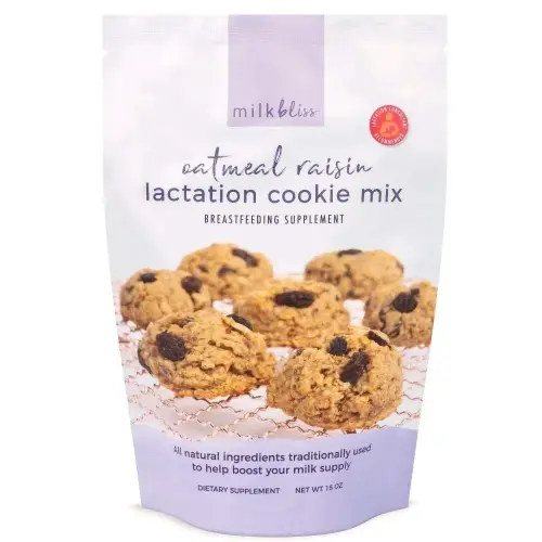 MilkBliss Oatmeal Raisin Soft Baked Lactation Cookie Mix for Breastfeeding, 15oz - Semmaps.com