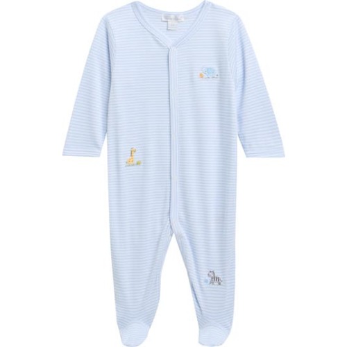 Embroidered Pima Cotton Footie, Newborn