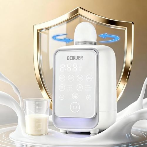 12-in-1 Baby Bottle Warmer, 360° Smart Rotation Mixing for Breastmilk, Precise NTC Temp Control with 2 Min Fast Heating, 24H Keep Warm for All Bottles, Ideal Registry Gifts for New Mom/Dad/Baby