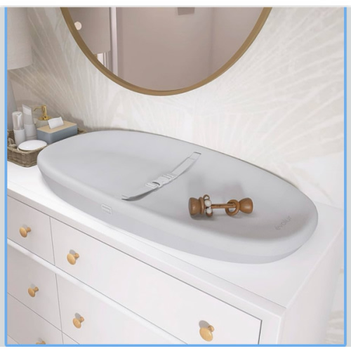 Evolur Eva Baby Changing Pad in Light Gray, Soft, Lightweight and Portable Changing Pad, Fits All Changing Table, Waterproof Firm Padding