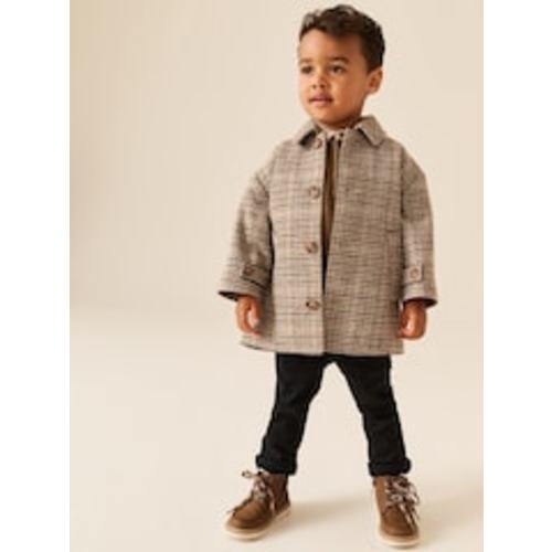 Brown Check Coat - 18-24 months