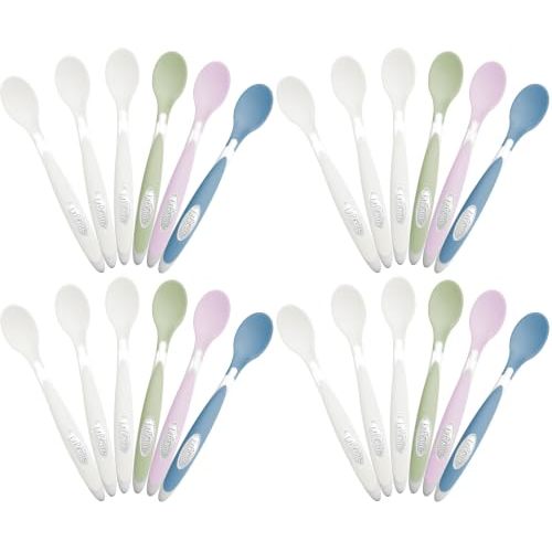 Dr. Brown's Soft-Tip Toddler Feeding Spoons, 24 Pack, Multi (Colors May Vary)