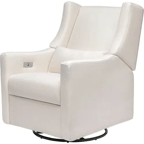 Babyletto Kiwi Electronic Power Recliner and Swivel Glider with USB Port in Performance Cream Eco-Weave, Water Repellent & Stain Resistant, Greenguard Gold and CertiPUR-US Certified
