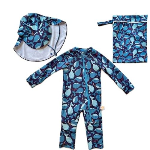 Baby Swimsuit Girl and Boy Infant Swimwear UPF 50+ Sun Protectant Bathing Suit Long Sleeve One Piece Full Coverage