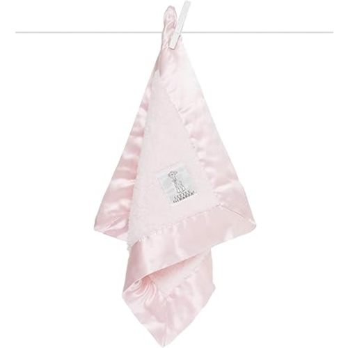 Little Giraffe Baby Blanket - Blanky - Soft Blanket with Satin Trim - Baby Stroller Blanket - Newborn Baby Essentials & Baby Gifts - 17 x 17 - Pink