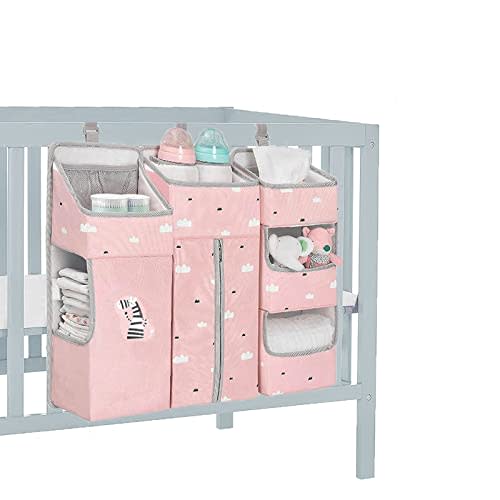 Hanging Diaper Caddy Organizer for Baby Crib - 3-in-1 Diaper Stacker for Changing Table Nursery Organization Storage Holder for Baby Essentials Attachment Portable Combining Clothing