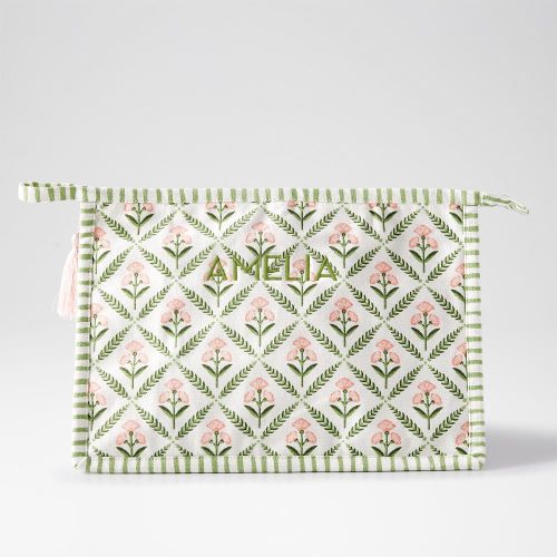 Block Print Canvas Pouch