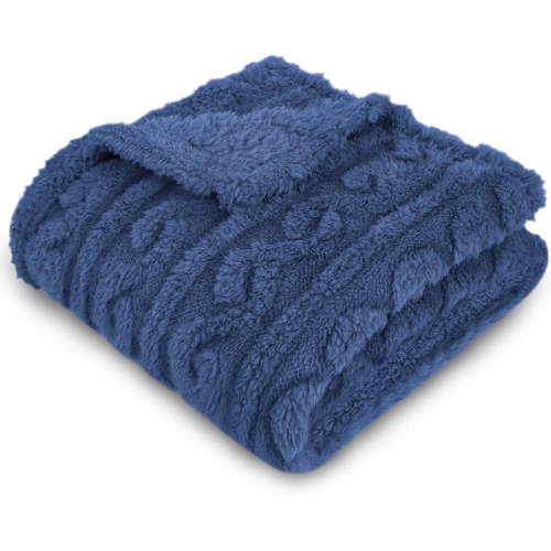 Baby Blanket for Girls Toddlers 3D Fleece Fluffy Fuzzy Blanket for Baby, Soft Warm Cozy Fleece Blanket, Infant or Newborn Receiving Blanket (30x40inch, Dark Blue)