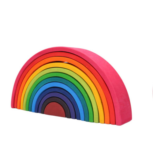 12 Pcs Large Wooden Rainbow Stacking Blocks In Primary Colors
